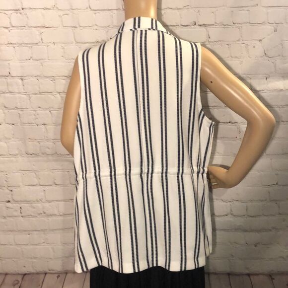 Chico’s Long Striped Drawstring Summery Vest M - Picture 6 of 10